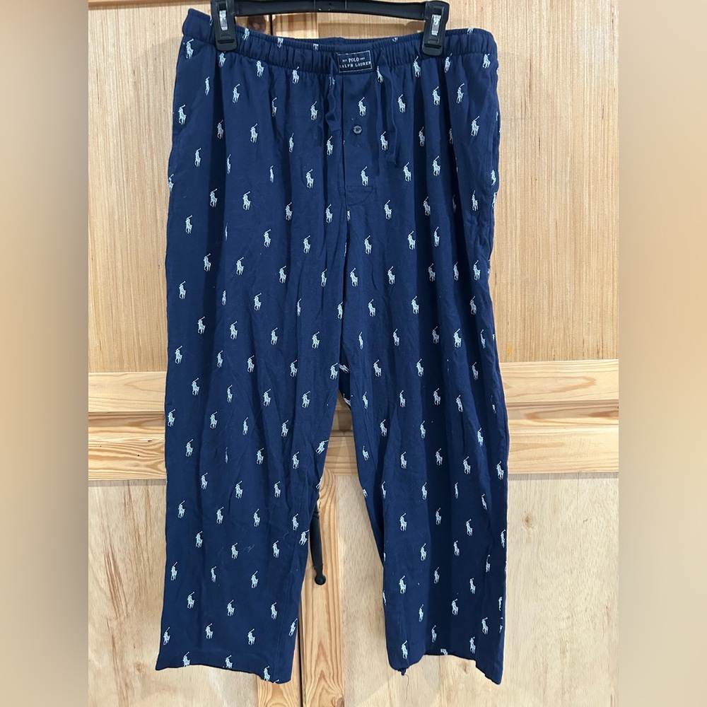 Polo Ralph Lauren Dark Blue Lounge Pants with Iconic Logo Sz L Retail $55